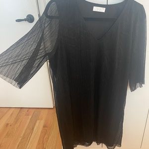 Oak and Fort black sheer shimmer dress - like new